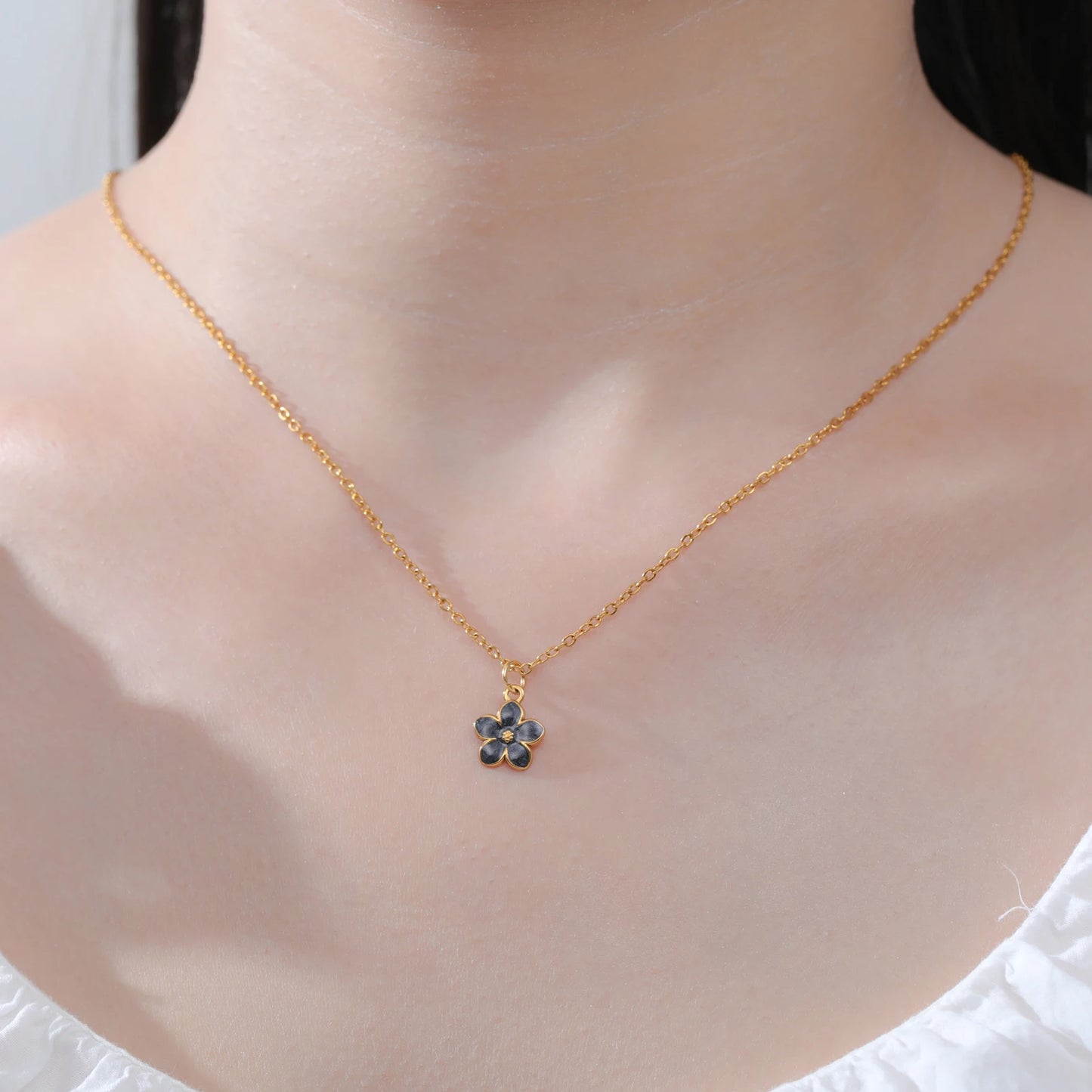 Boho Flower Necklace - Stainless Steel